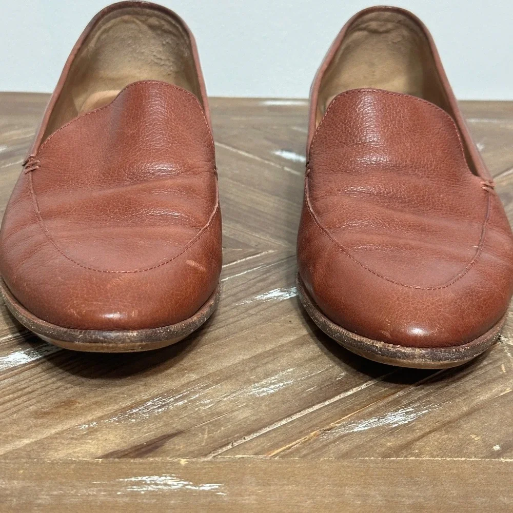Madewell The Frances Loafer Pecan Brown Leather Pointed Toe Flat H2419 Women 8.5